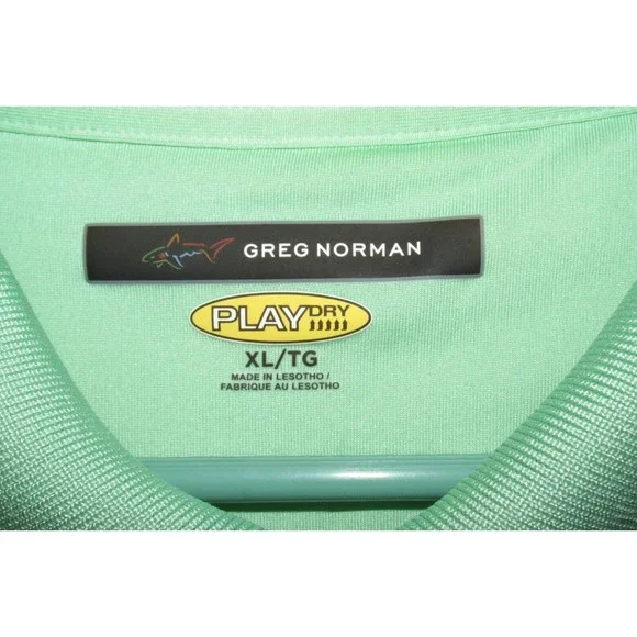 Greg Norman Men's Play Dry Mint Green Short Sleeve Golf Polo Shirt Size XL - Picture 5 of 8